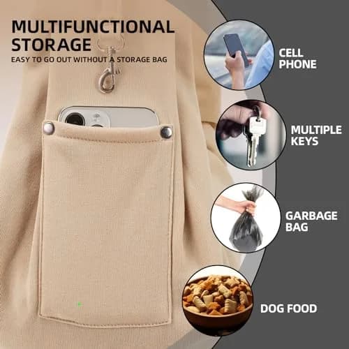 ARZQUT Small Pet Carrier Sling Bag with Storage Pocket & Safety Buckle, 53cm x 30cm (21" x 12") | Breathable Cotton for Cats & Dogs thumbnail 3