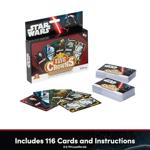 PlayMonster Five Crowns Star Wars Rummy Card Game for Kids, Family Game Night | Galactic Star Wars Theme, 58 Cards, Ages 8+ thumbnail 2