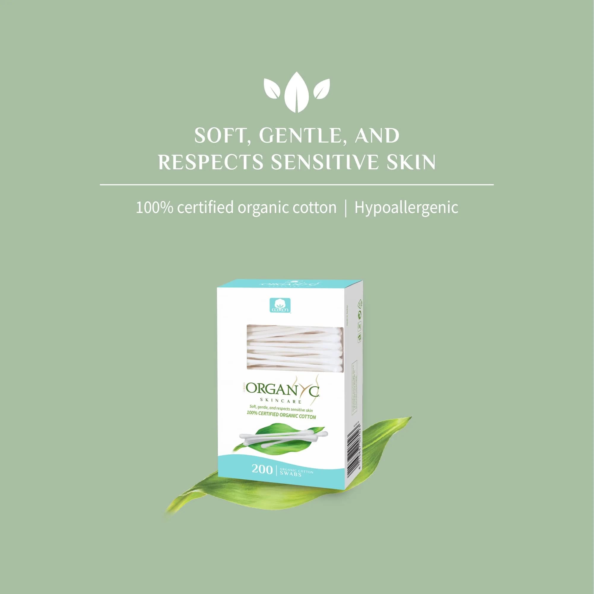 Organyc 100% Certified Organic Cotton Swabs, 400 Count (200 Count Pack of 2) | GOTS Certified Organic Cotton - view 3