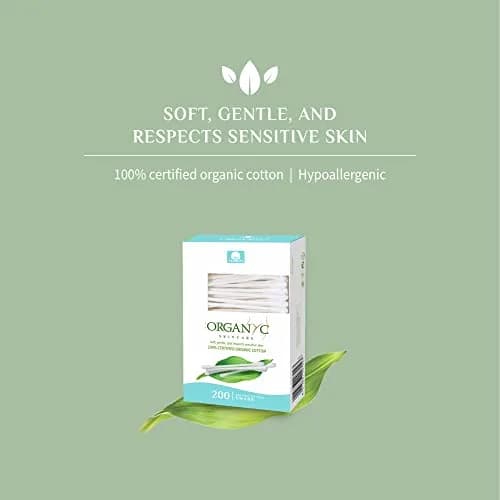 Organyc 100% Certified Organic Cotton Swabs, 400 Count (200 Count Pack of 2) | GOTS Certified Organic Cotton thumbnail 3