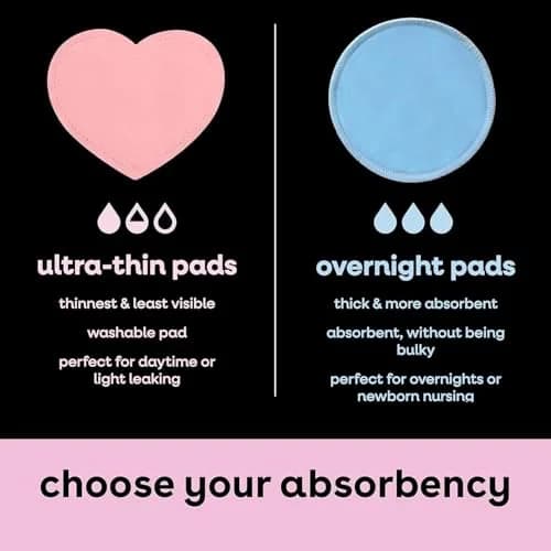 Bamboobies Soft Reusable Overnight Nursing Pads 12 Count | Ultra-Soft Velour Overnight Nursing Pads thumbnail 3