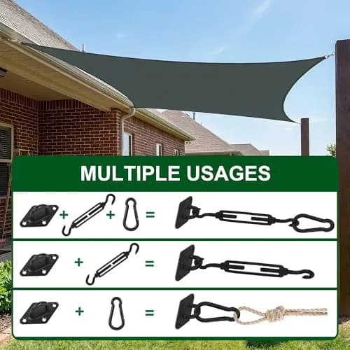 YOFIT Black 40 Pcs 5 Inch Shade Sail Hardware Kit with Turnbuckles | Heavy-Duty 304 Stainless Steel for Outdoor Patio Canopy Installation thumbnail 6