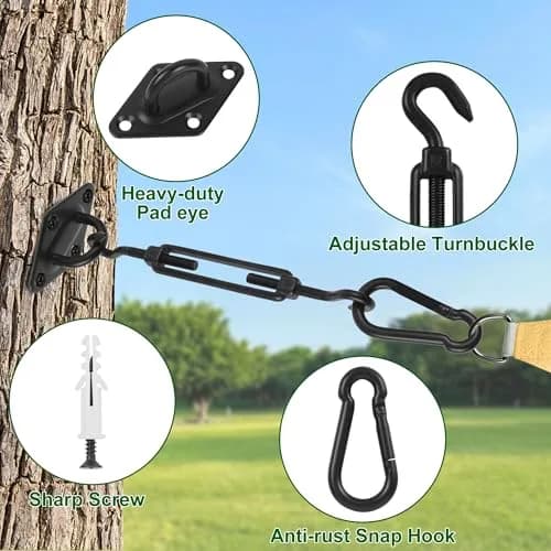 YOFIT Black 40 Pcs 5 Inch Shade Sail Hardware Kit with Turnbuckles | Heavy-Duty 304 Stainless Steel for Outdoor Patio Canopy Installation thumbnail 7