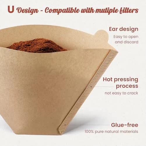 Metflavor #4 Coffee Filters 100 Count | Unbleached Cone Filters for 8-12 Cup Coffee thumbnail 3
