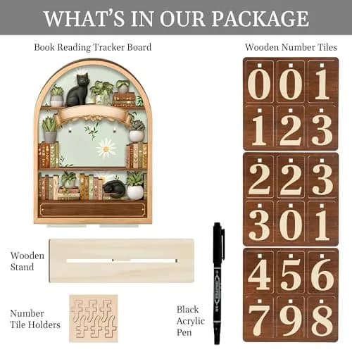 DINIZON Books Read This Year Counter, Wooden Book Tracker 7 X 6 Inch | Personalize With Name thumbnail 5