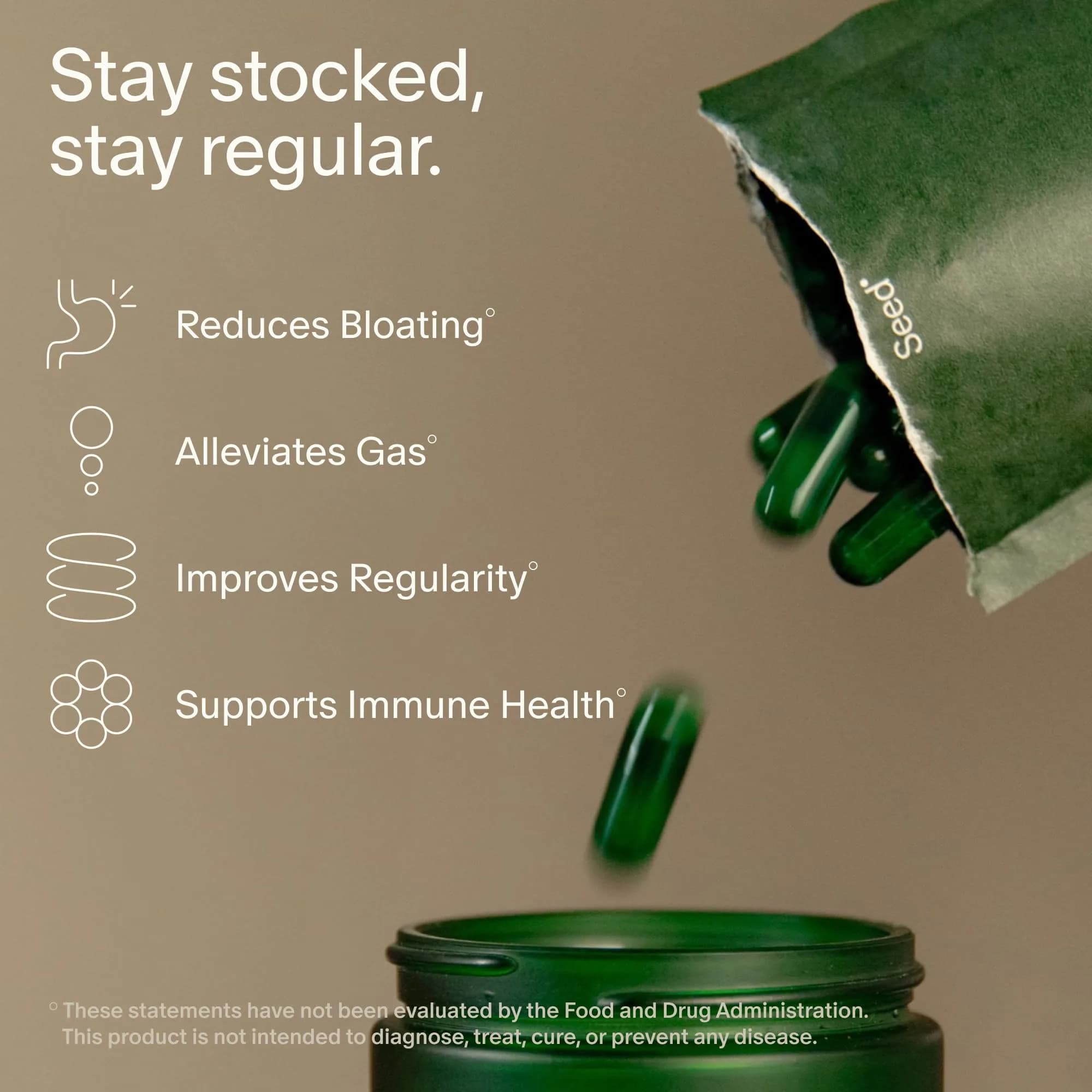 Seed DS-01 Daily Synbiotic 120 Count (60-Day Refill) | Clinically Validated Probiotic + Prebiotic for Gut Health - view 2