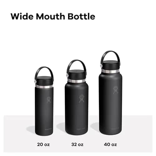 Hydro Flask Wide Mouth Water Bottle 20 oz (591 mL) | Insulated Stainless Steel, Cloud Pink thumbnail 4