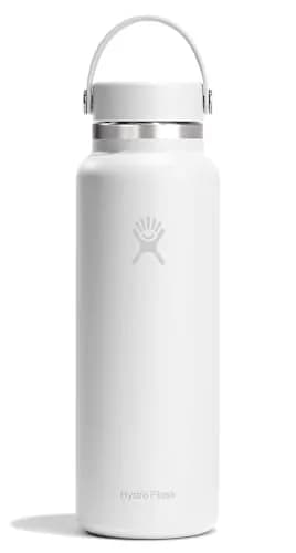 Hydro Flask 40 Oz Tonal White Wide Mouth Water Bottle | Insulated Stainless Steel, Cold 24 Hrs, Hot 12 Hrs thumbnail 1