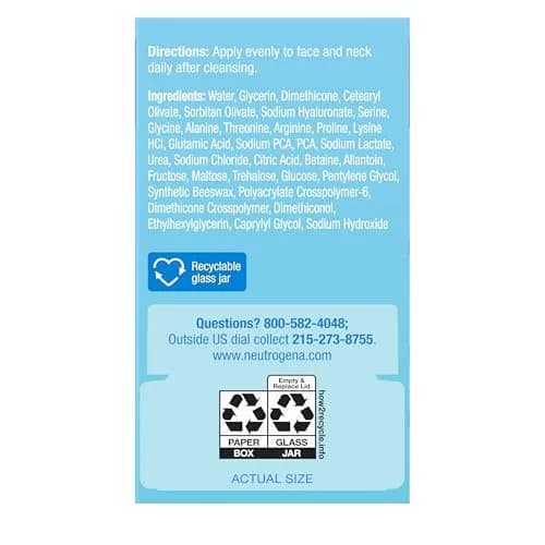 Neutrogena Hydro Boost Gel Cream Fragrance Free 15ml (0.5 Fl Oz) | Hyaluronic Acid Facial Moisturizer for Normal to Dry Skin thumbnail 9
