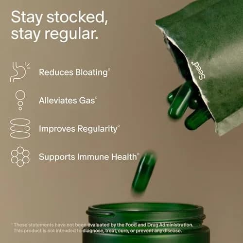 Seed DS-01 Daily Synbiotic 60 Count | 24 Probiotic + Prebiotic Capsules for Gut Health thumbnail 2