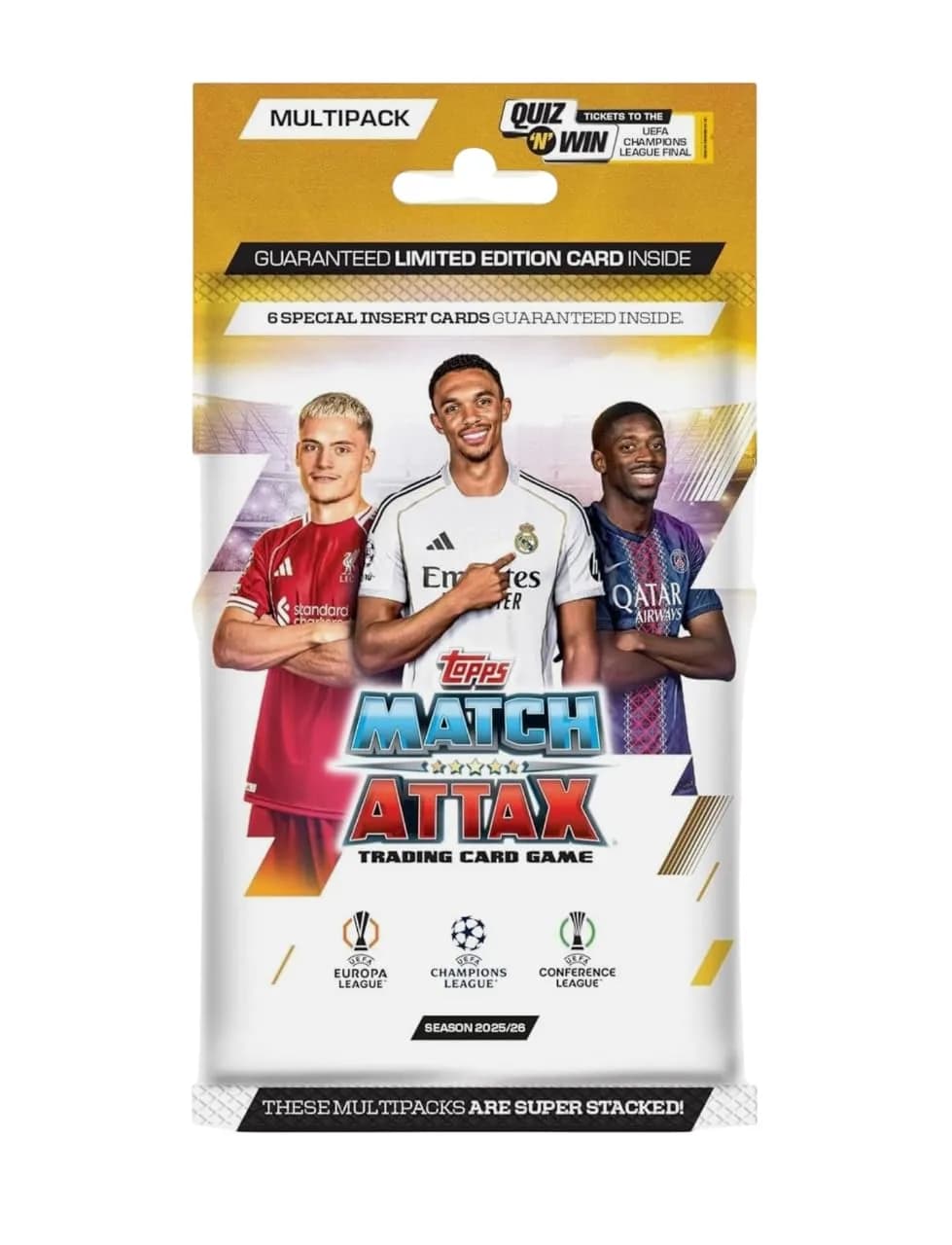 Topps Match Attax UEFA Trading Cards 2025/26 Multipack | 18 Cards, 6 Limited Edition, UEFA Champions League & Europa League — Multi-color