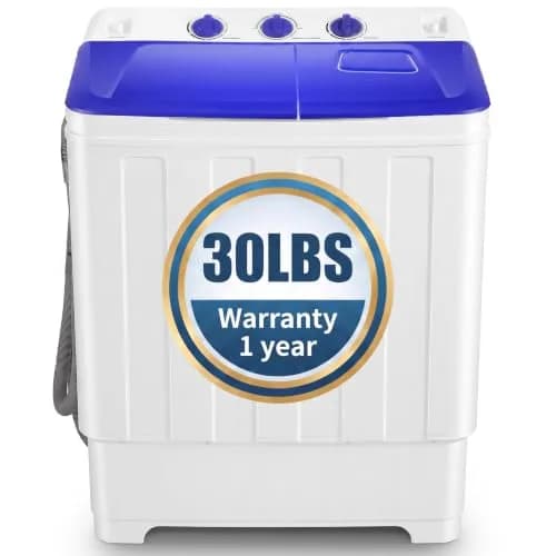 Nictemaw Portable Washing Machine, 30Lbs Capacity Twin Tub with Drain Pump | Compact Laundry for Apartments & RVs thumbnail 1