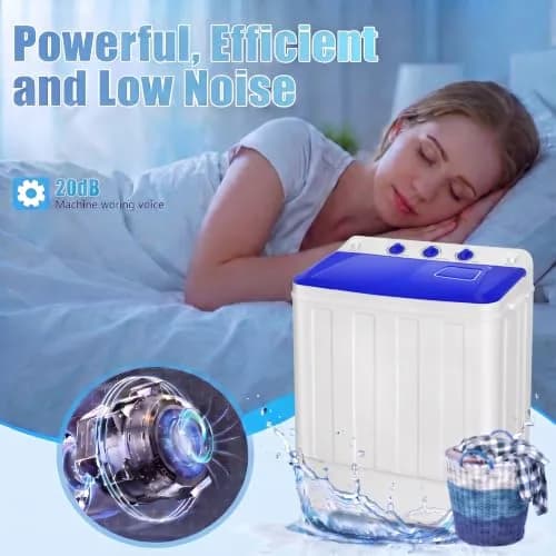Nictemaw Portable Washing Machine, 30Lbs Capacity Twin Tub with Drain Pump | Compact Laundry for Apartments & RVs thumbnail 6