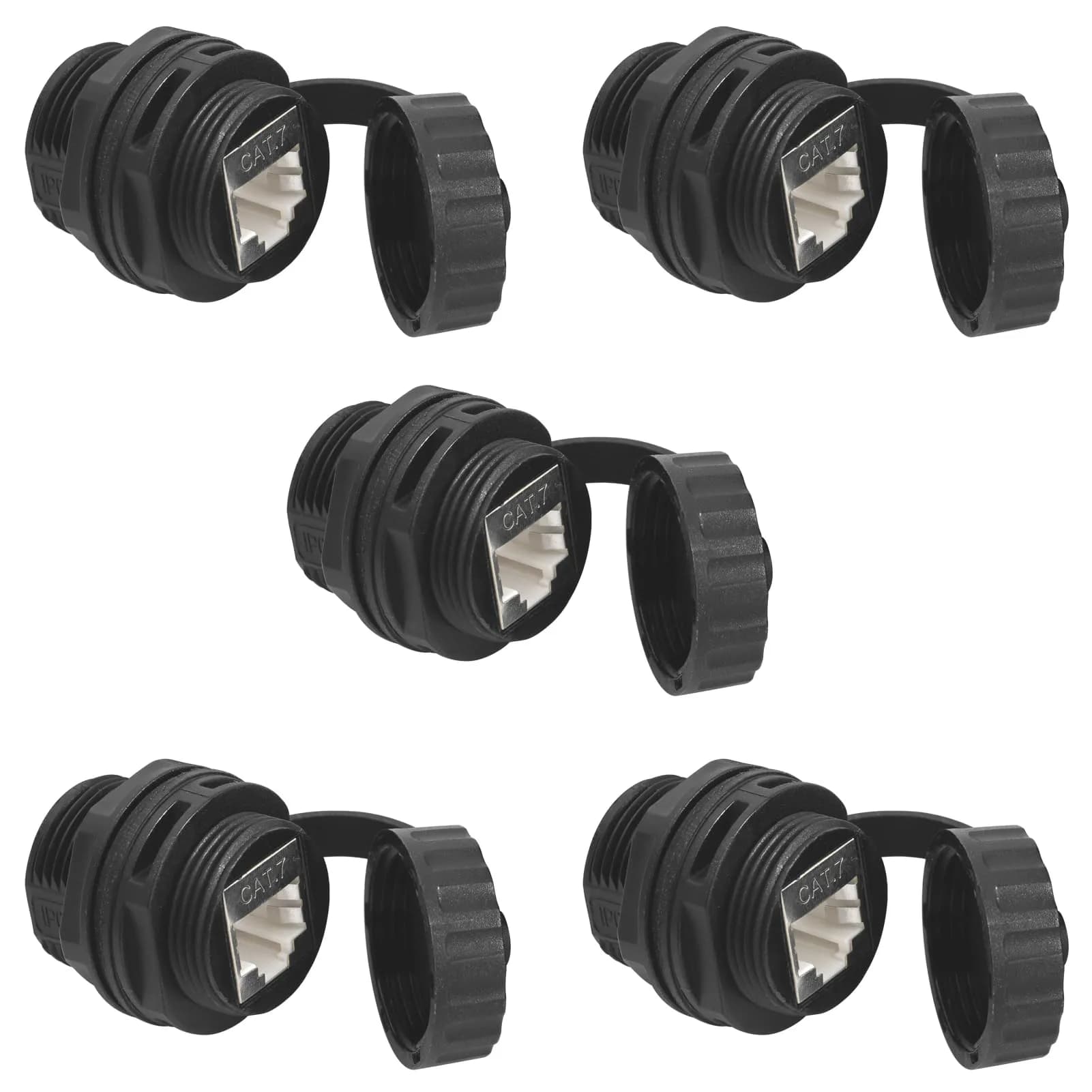 ANMBEST 5 Pieces CAT7 Shielded RJ45 Waterproof Ethernet Connector | IP67 Rated for Industrial Use - main product image