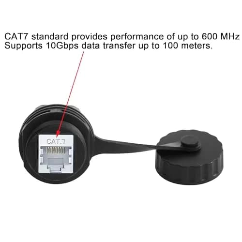 ANMBEST 5PCS CAT7 Panel Mounting Shielded RJ45 Waterproof Connector, 10Gbps 156mm (5.15in) | IP68 Rated for Industrial Outdoor Networks thumbnail 3