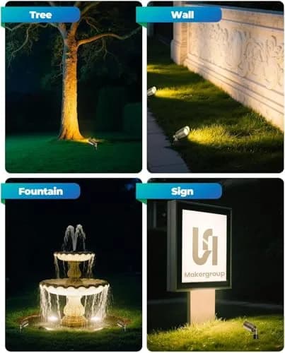 Makergroup MR16 LED Landscape Spotlight Bulbs 3W GU5.3 12V Warm White 2700K-3000K 12-Pack | Outdoor Garden Yard Lights thumbnail 7