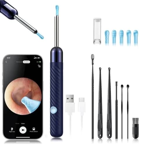 LEIPUT Ear Wax Removal Tool with 1080P HD Camera & 7 Ear Scoops | 23,789 Reviews, Blue thumbnail 1