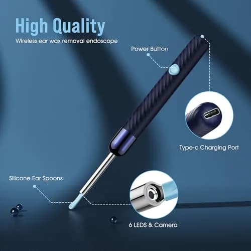 LEIPUT Ear Wax Removal Tool with 1080P HD Camera & 7 Ear Scoops | 23,789 Reviews, Blue thumbnail 5