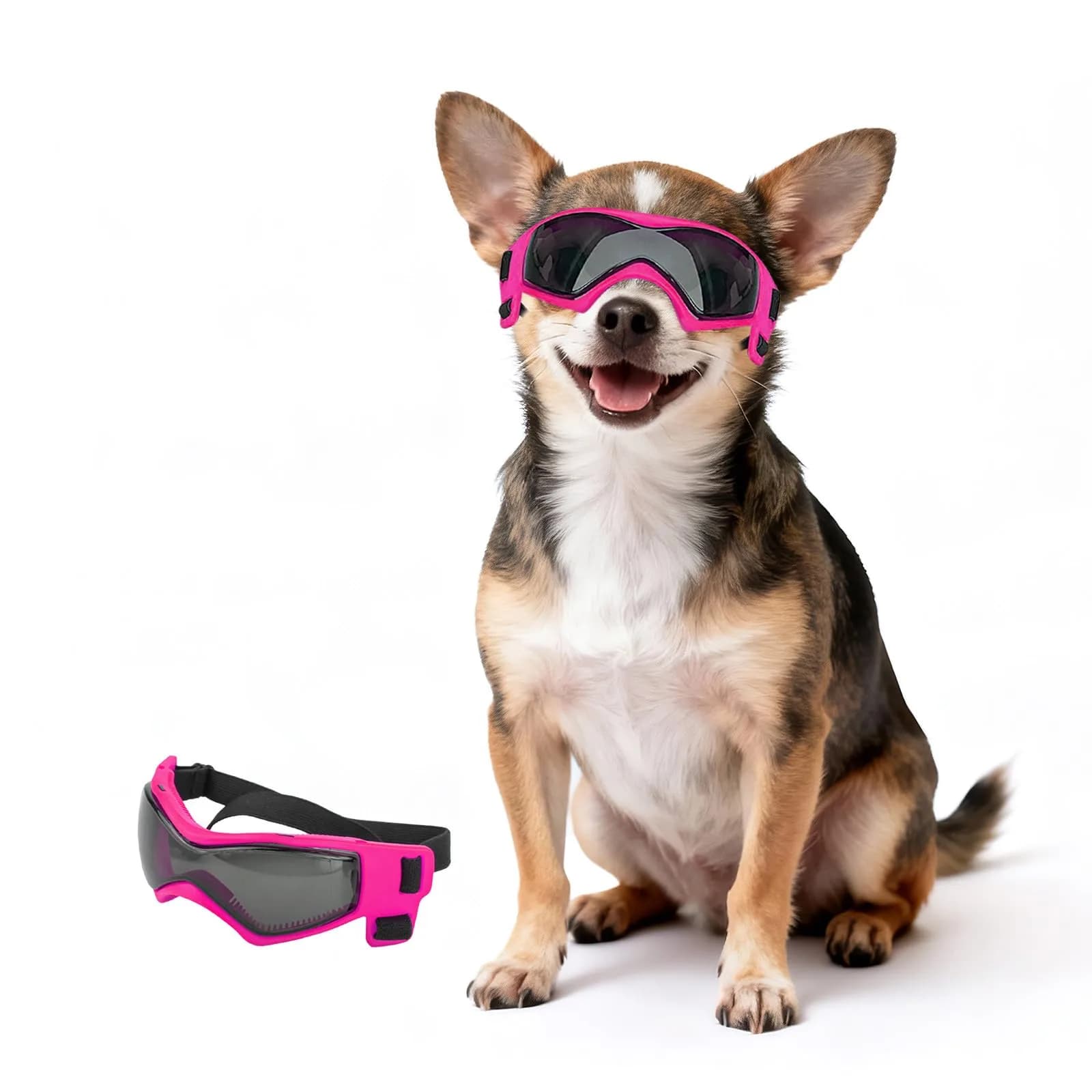 PETLESO Dog Goggles for Small to Medium Breed, Anti-UV Dog Sunglasses 5" L x 2" W | Sporty Orange Pet Eyewear