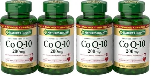 Nature's Bounty CoQ10 200 mg Softgels, Heart Health & Cellular Energy Support, 160 Count (Pack of 4) | Cardiovascular Support thumbnail 1