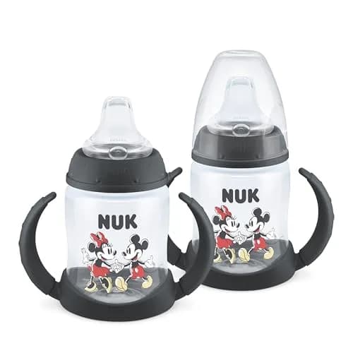 NUK First Choice Mickey Mouse Learner Cup 148ml (5oz) 2-Pack | Spill-Proof Soft Spout for Babies 6+ Months thumbnail 1