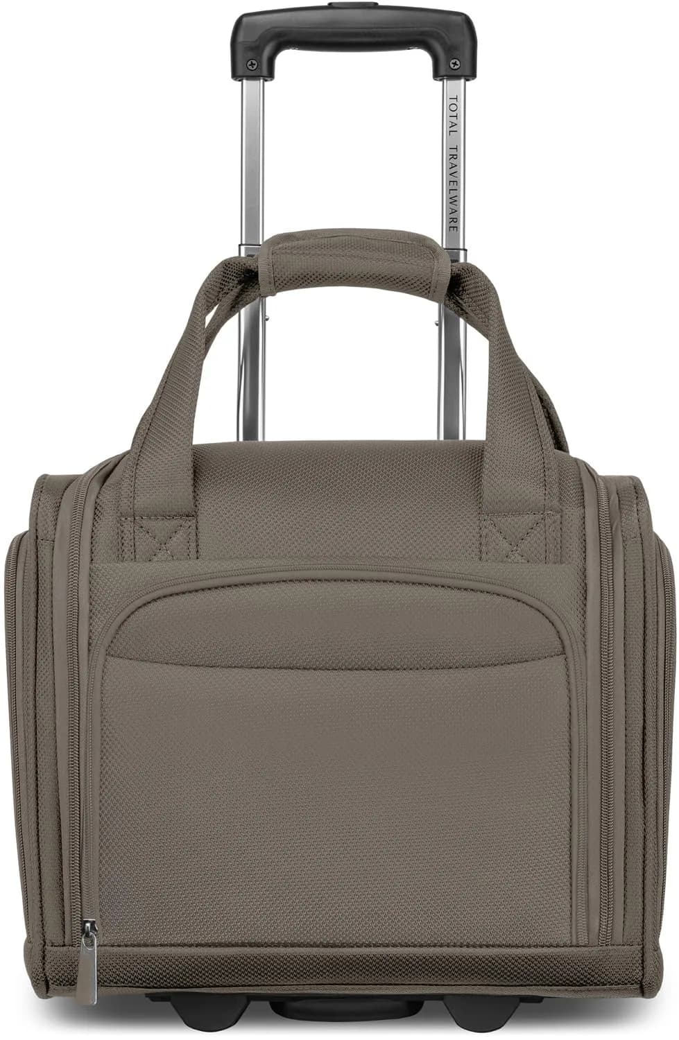 TOTAL TRAVELWARE Charleston 15" Underseat Bag (Mocha, 15-Inch Carry-On) | Durable Poly-Ballistic Fabric, 5 Year Warranty