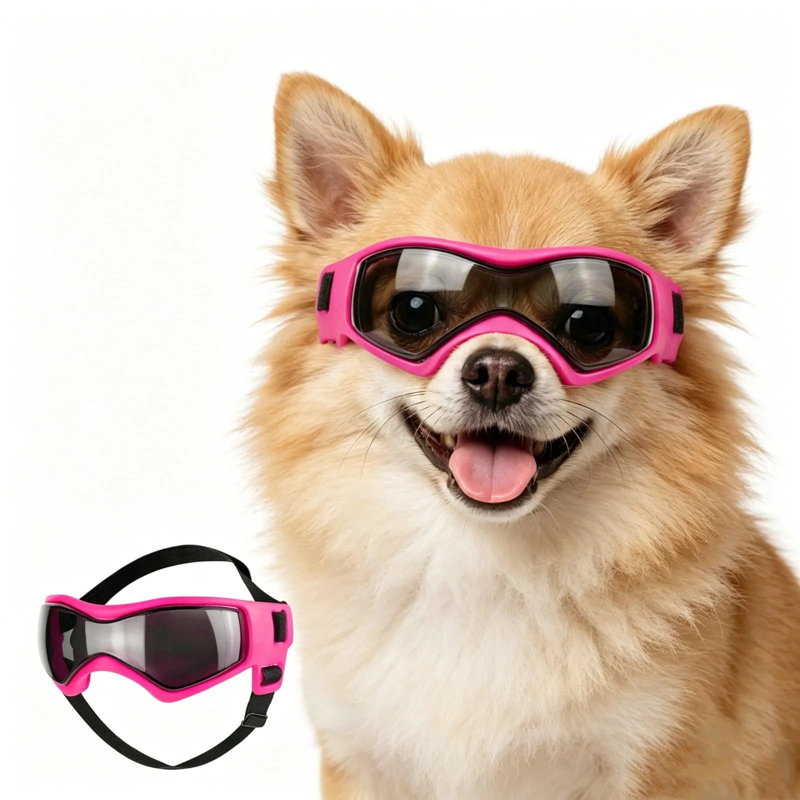 Enjoying Pink Pet Apparel Sunglasses for Small Dogs | UV Protection Dog Goggles for Small Breeds - main product image