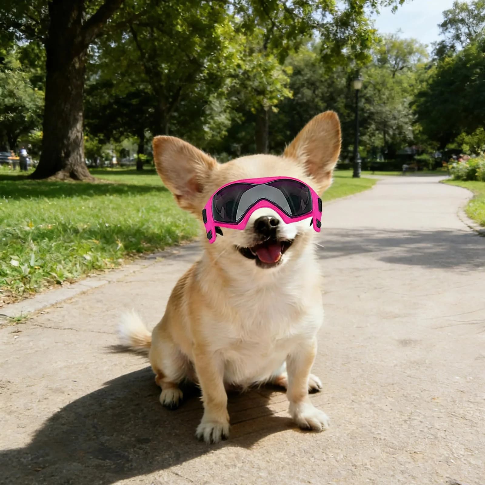 Enjoying Pink Pet Apparel Sunglasses for Small Dogs | UV Protection Dog Goggles for Small Breeds - view 7