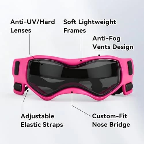 Enjoying Pink Pet Apparel Sunglasses for Small Dogs | UV Protection Dog Goggles for Small Breeds thumbnail 3