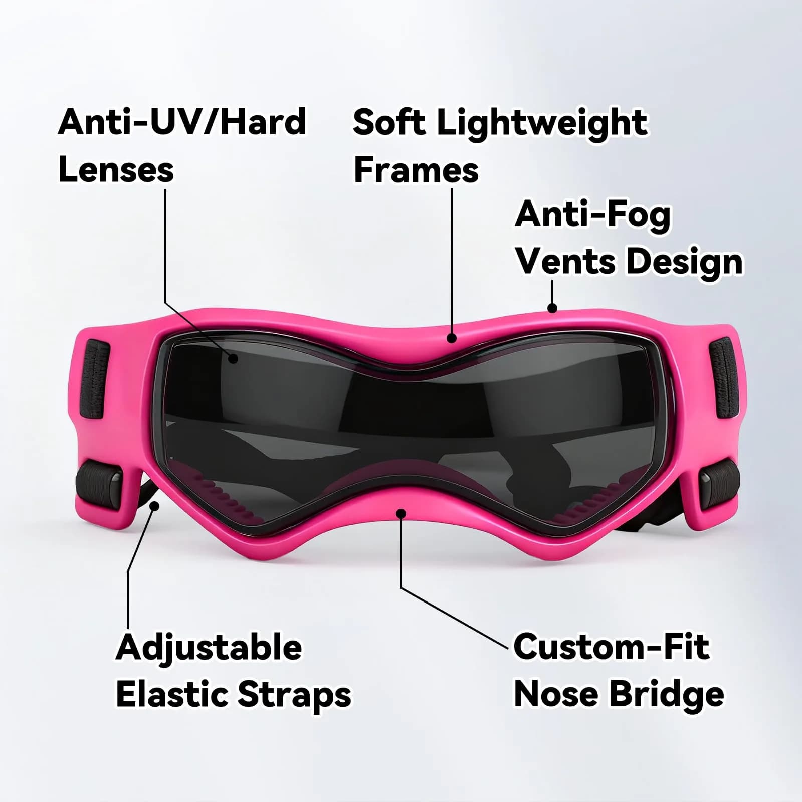 Enjoying Pink Pet Apparel Sunglasses for Small Dogs | UV Protection Dog Goggles for Small Breeds - view 3