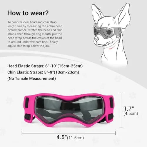 Enjoying Pink Pet Apparel Sunglasses for Small Dogs | UV Protection Dog Goggles for Small Breeds thumbnail 4