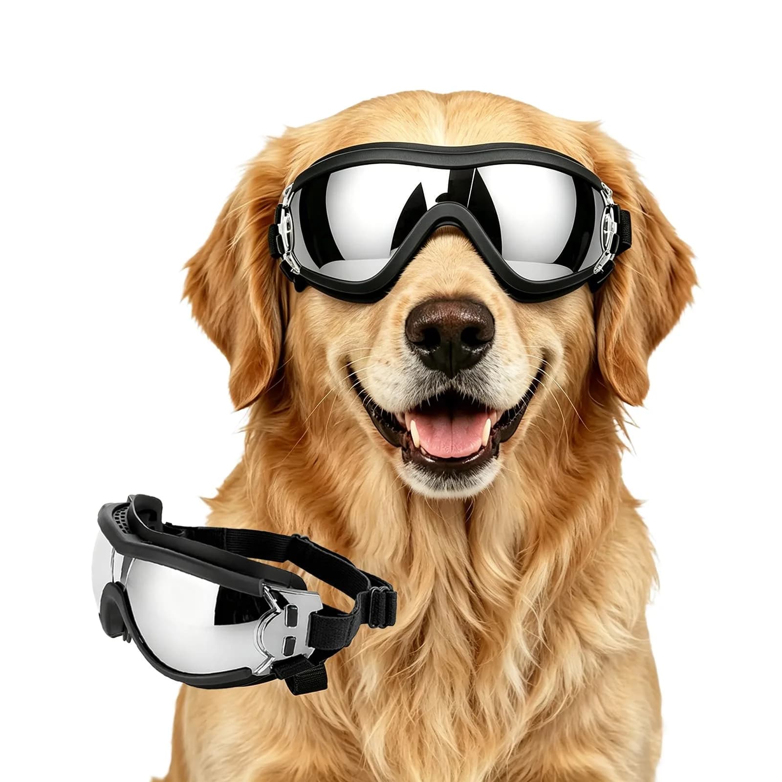 Enjoying Jet Black Dog Goggles for Large Breeds with UV Protection - main product image