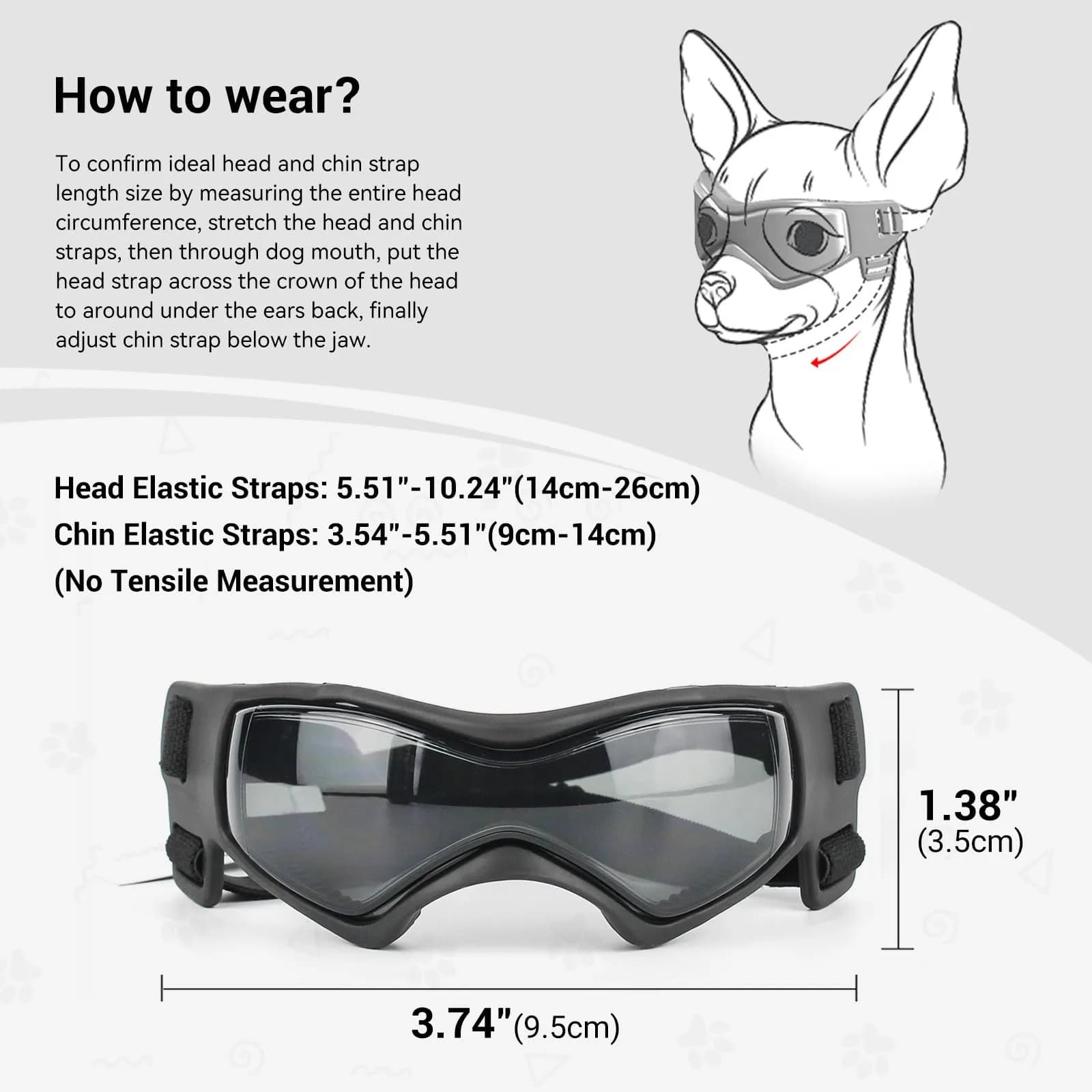 Enjoying Style Black X-Small Breed Dog Goggles - UV Protection, Windproof & Adjustable - view 4