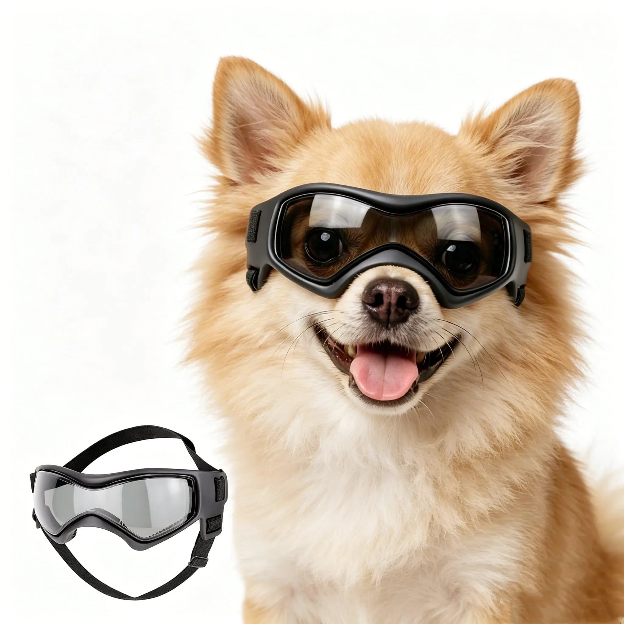 Enjoying Style Black X-Small Breed Dog Goggles - UV Protection, Windproof & Adjustable - main product image