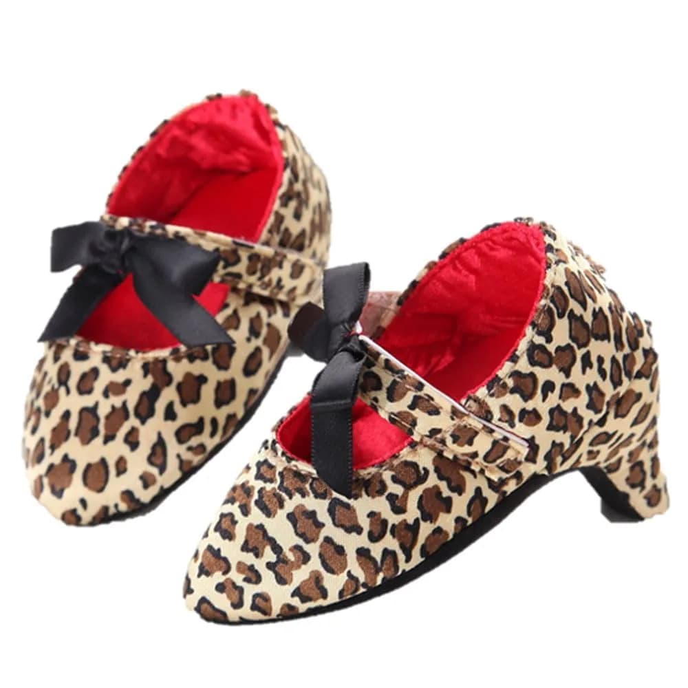 Kutterild Newborn Baby Girls Princess Shoes with High Heels Bowknot | Soft Sole Crib Shoes for Infant Photography (6-9 Months) — Multicolor