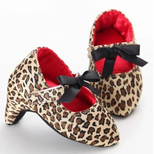 Kutterild Newborn Baby Girls Princess Shoes with High Heels Bowknot | Soft Sole Crib Shoes for Infant Photography (6-9 Months) thumbnail 3