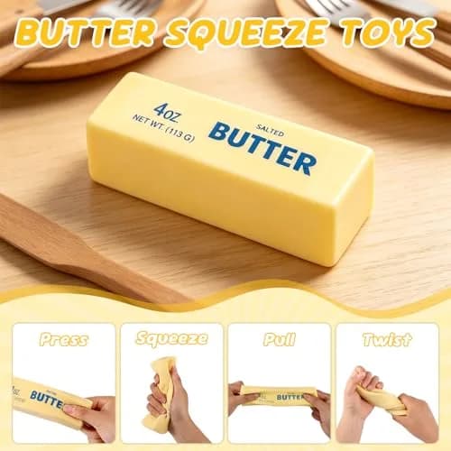 Lyreh Butter Stick Squeeze Toy 14cm (5.51in) | Non-Toxic PU Material for Kids thumbnail 3