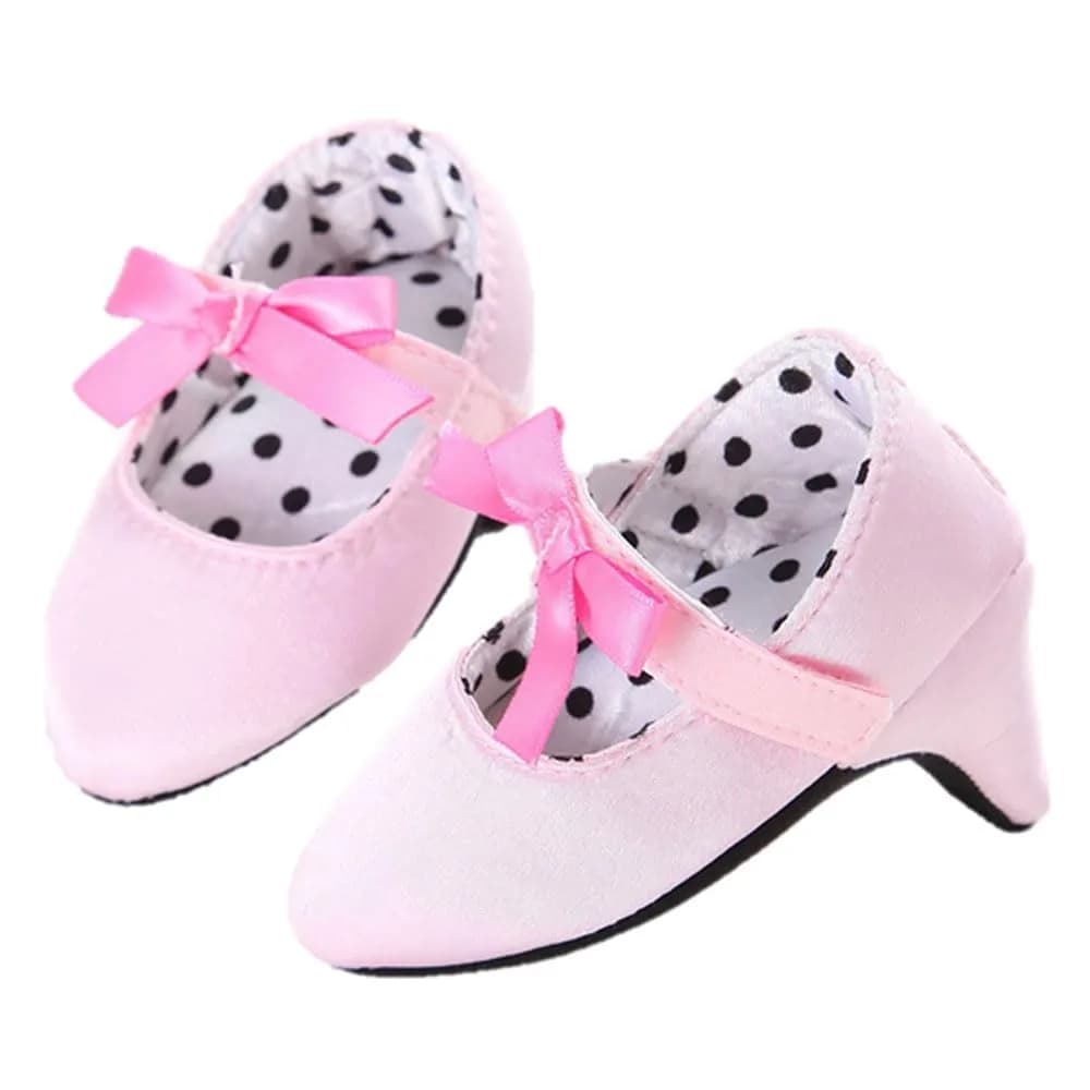 Kutterild Baby Girls Princess Shoes with High Heels Bowknot & Soft Sole | Infant Girl Photography Props (6-9 Months) - main product image