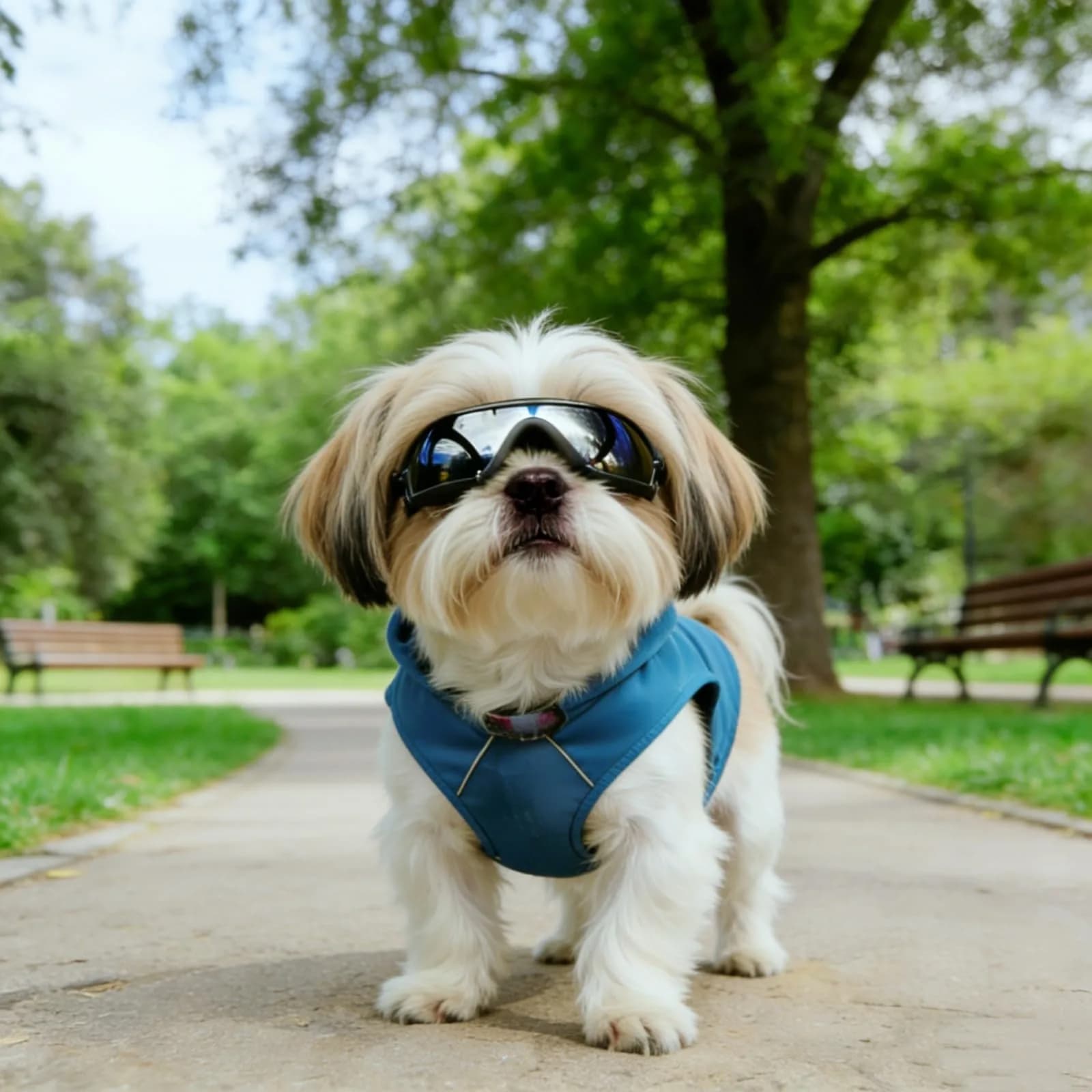 Enjoying Tactical Black Dog Goggles for Small Breeds | UV Protection, Windproof & Adjustable - view 2
