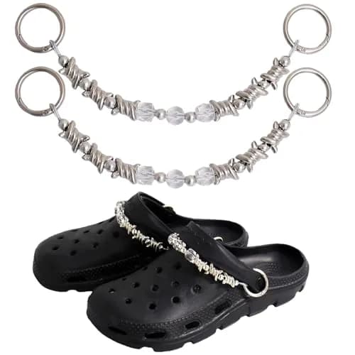 VIQWYIC Shoes Metal Chain Spikes Charms | Punk Shoe Decoration for Men Women thumbnail 1