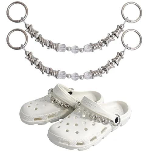 VIQWYIC Shoes Metal Chain Spikes Charms | Punk Shoe Decoration for Men Women thumbnail 4