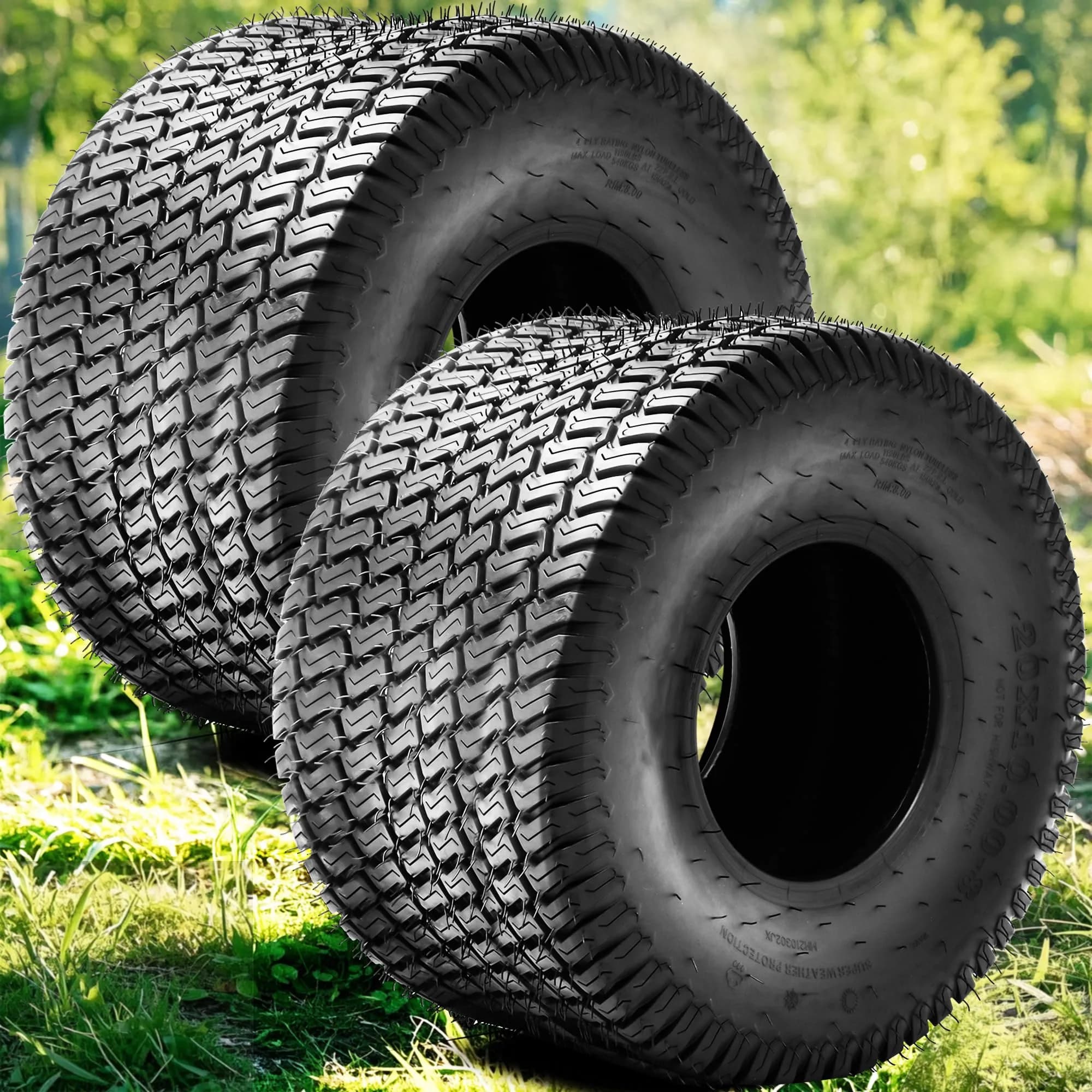 YINTATECH 20x10-8 Lawn Mower Tires, 4PR/Ply Tubeless Tractor Turf Tire — 20X10-8