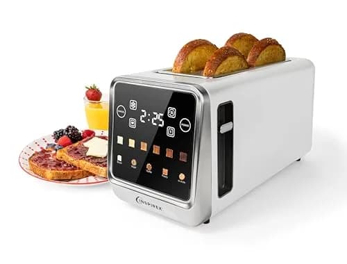Nostalgia Inspirex Touch Screen Toaster - 2 Slice Extra-Wide Slots | 5 Bread Types & 6 Browning Levels thumbnail 1