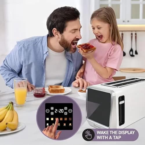 Nostalgia Inspirex Touch Screen Toaster - 2 Slice Extra-Wide Slots | 5 Bread Types & 6 Browning Levels thumbnail 4