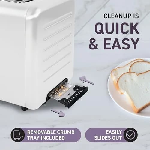 Nostalgia Inspirex Touch Screen Toaster - 2 Slice Extra-Wide Slots | 5 Bread Types & 6 Browning Levels thumbnail 9