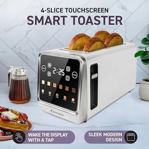 Nostalgia Inspirex Touch Screen Toaster - 2 Slice Extra-Wide Slots | 5 Bread Types & 6 Browning Levels thumbnail 2