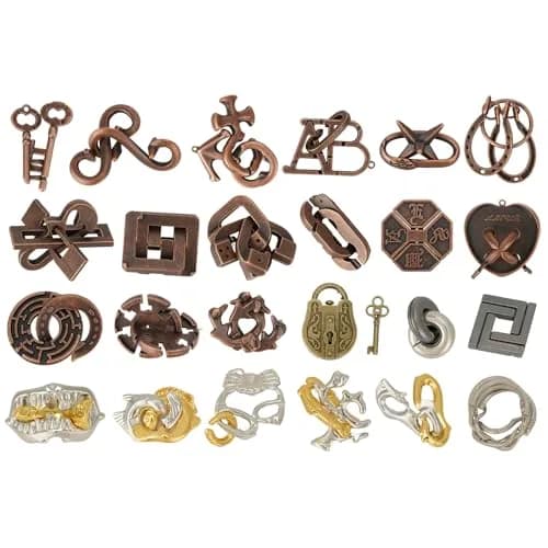 Mytothfy 24 Pcs Brain Teaser Puzzles for Adults Teens | Metal & Plastic IQ Challenges thumbnail 1