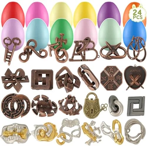 Mytothfy 24 Pcs Brain Teaser Puzzles for Adults Teens | Metal & Plastic IQ Challenges thumbnail 8