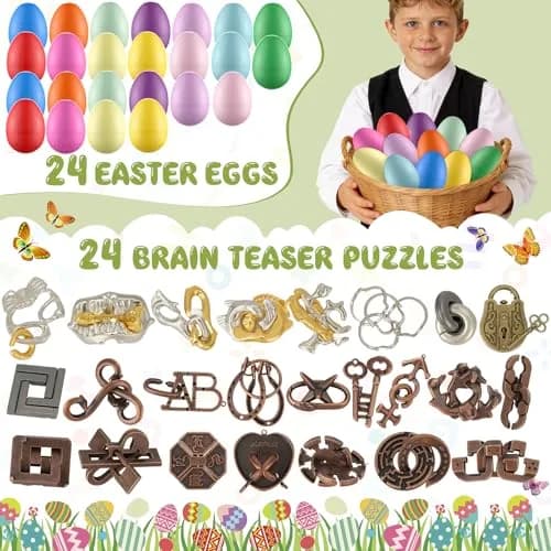 Mytothfy 24 Pcs Brain Teaser Puzzles for Adults Teens | Metal & Plastic IQ Challenges thumbnail 2