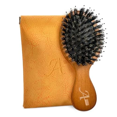 Ancable Travel Folding Hair Brush, Mini Boar Bristle Hair Brush 5.6 inches (1.79 oz) | Detangles & Adds Shine thumbnail 1